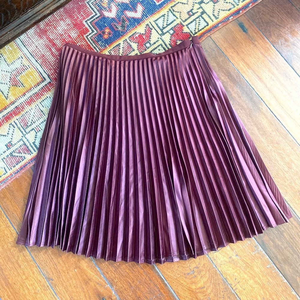 Vince Camuto Burgundy Pleated Skirt